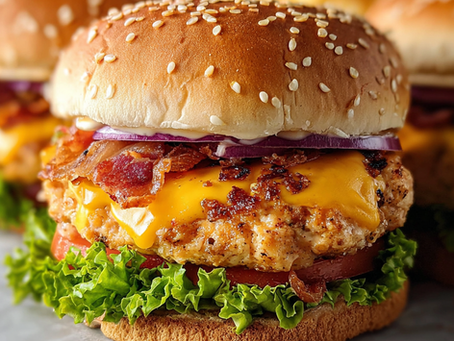 Crack Chicken Burgers With Juicy Ranch-Seasoned Patties, Melty Cheddar, Crispy Bacon, And That Tall Diner-Style Stack You’ll Want To Pick Up With Both Hands