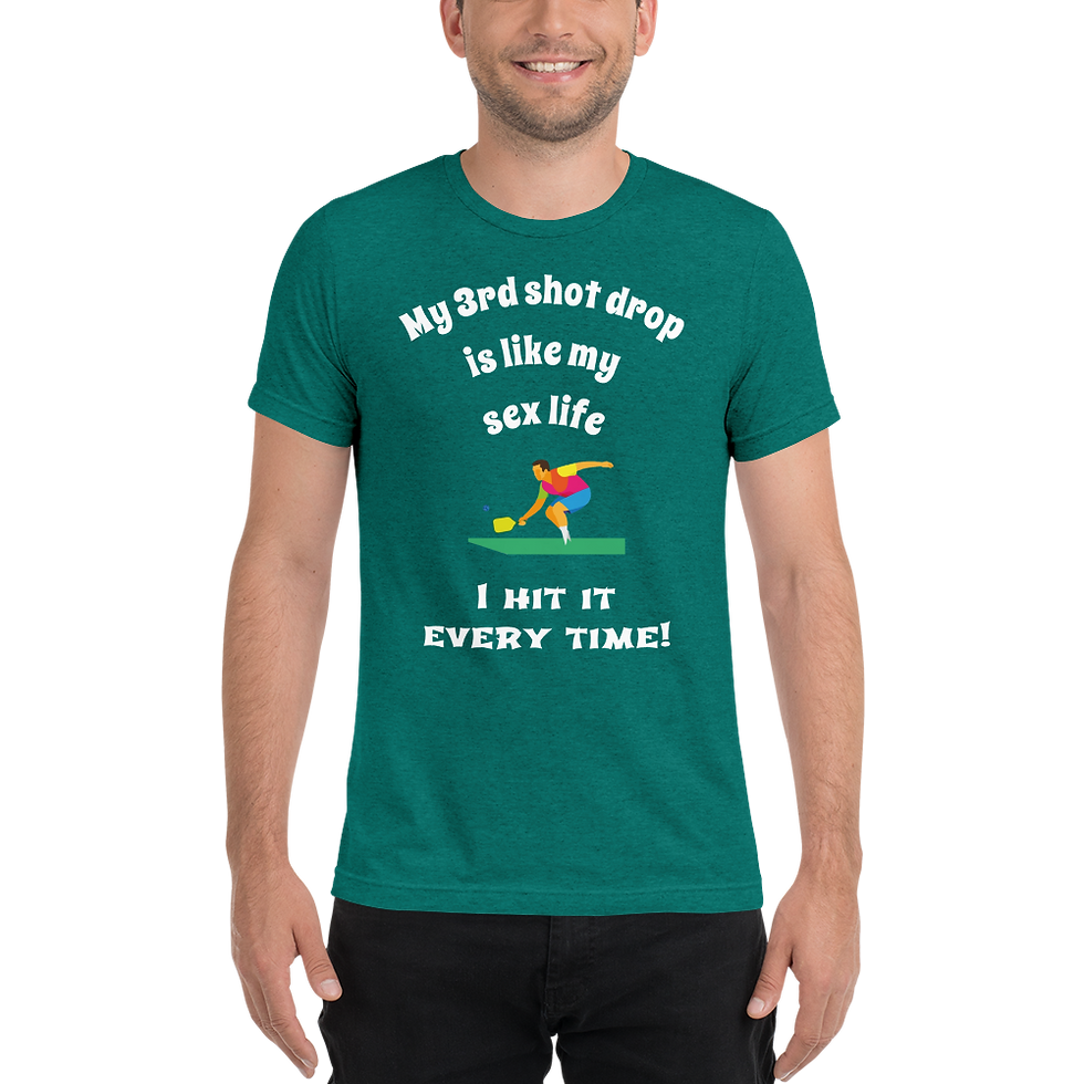 サムネイル： '3rd shot like my sex life - I hit it every time' Men's Pickleball T-shirt