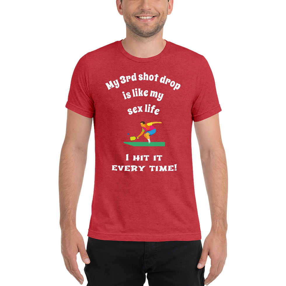 थंबनेल: '3rd shot like my sex life - I hit it every time' Men's Pickleball T-shirt
