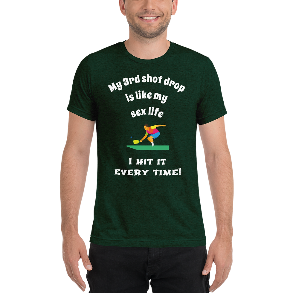 थंबनेल: '3rd shot like my sex life - I hit it every time' Men's Pickleball T-shirt