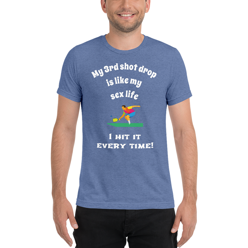 थंबनेल: '3rd shot like my sex life - I hit it every time' Men's Pickleball T-shirt