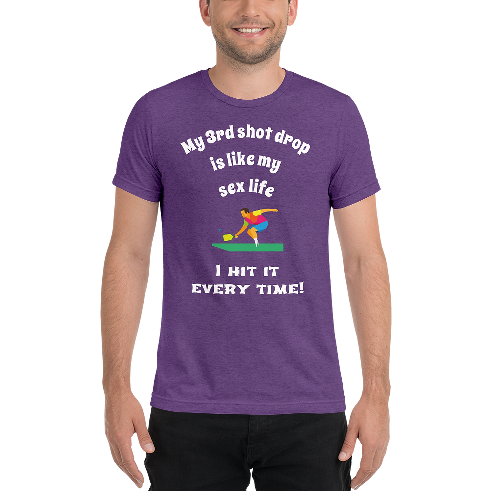 Miniatura: '3rd shot like my sex life - I hit it every time' Men's Pickleball T-shirt