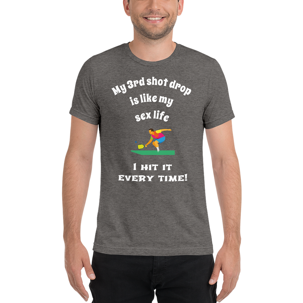 Miniatura: '3rd shot like my sex life - I hit it every time' Men's Pickleball T-shirt