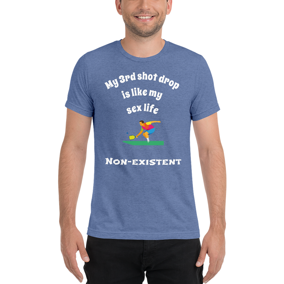 Miniatura: '3rd shot like my sex life - non existent' Men's Pickleball T-shirt