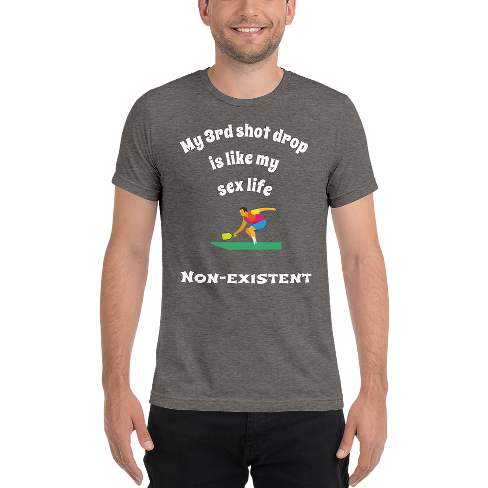 Miniatura: '3rd shot like my sex life - non existent' Men's Pickleball T-shirt