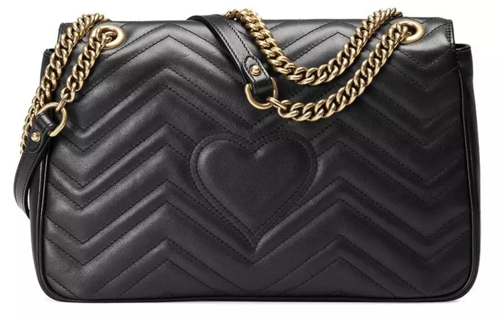 Black gucci bag with heart on back hot sale
