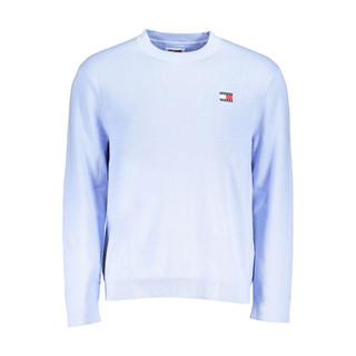 Tommy Hilfiger Light Blue Cotton Sweater MF Designer Outlet