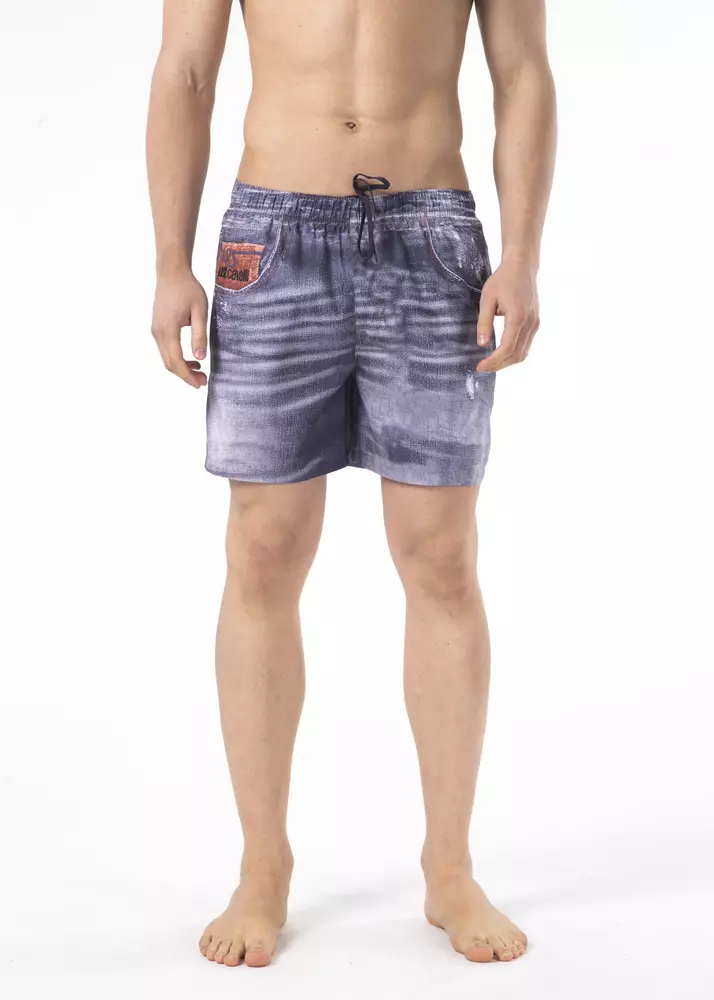 Just Cavalli Blue Polyester Swimwear MODEFACE