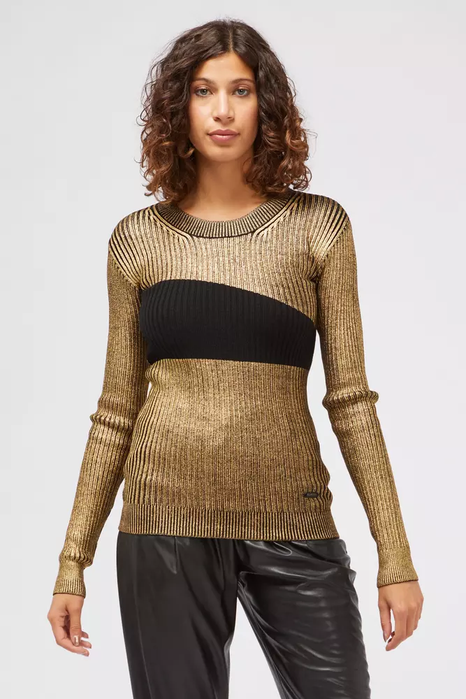 Custo Barcelona Gold Fancy Print Long Sleeved Sweater MODEFACE