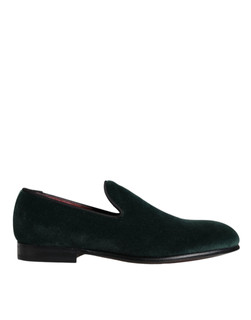 Dolce Gabbana Green Velvet Slip On Loafers Flats Shoes MF Designer Outlet