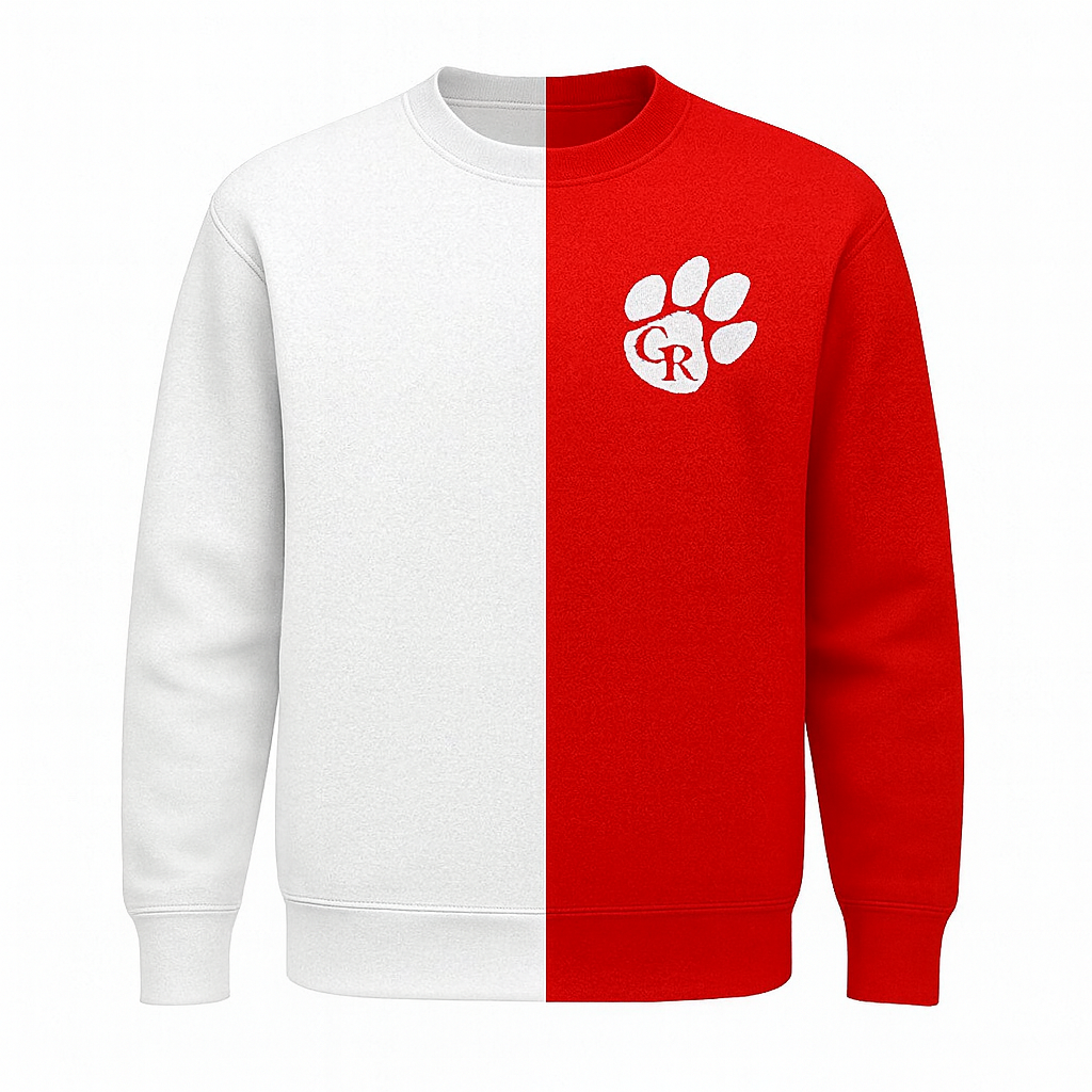 Custom 1/2 Color Cotton Crewneck