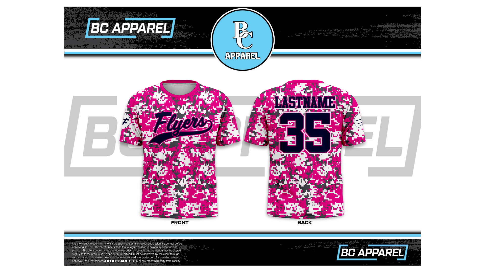 Flyers Baseball Pink Short Sleeve