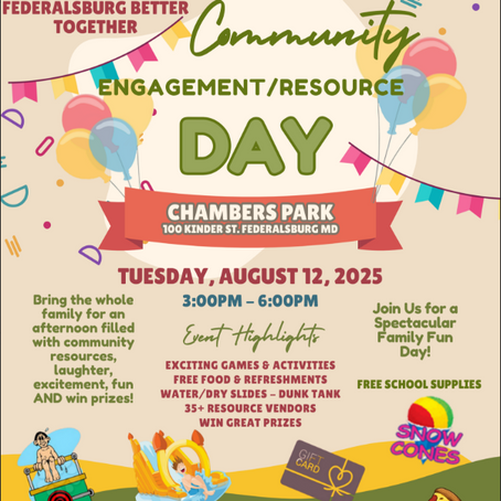 Join us August 12th, 2025: Caroline Human Services Council’s and Federalsburg Better Together: 4th Annual Community Engagement & Resource Day