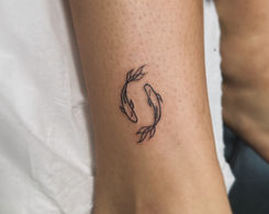 fineline fish tattoo  done at monstera ink tattoo studio in romford visit us from chadwell heath, upminster, hornchurch, harold wood