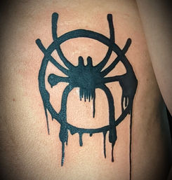 blackwork tattoo done in romford tattoo studio letering