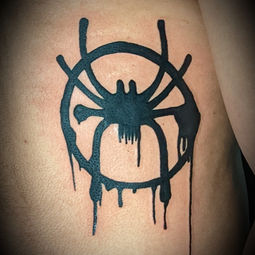 Blackwork spiderman tattoo done in monstera ink tattoo studio Essex