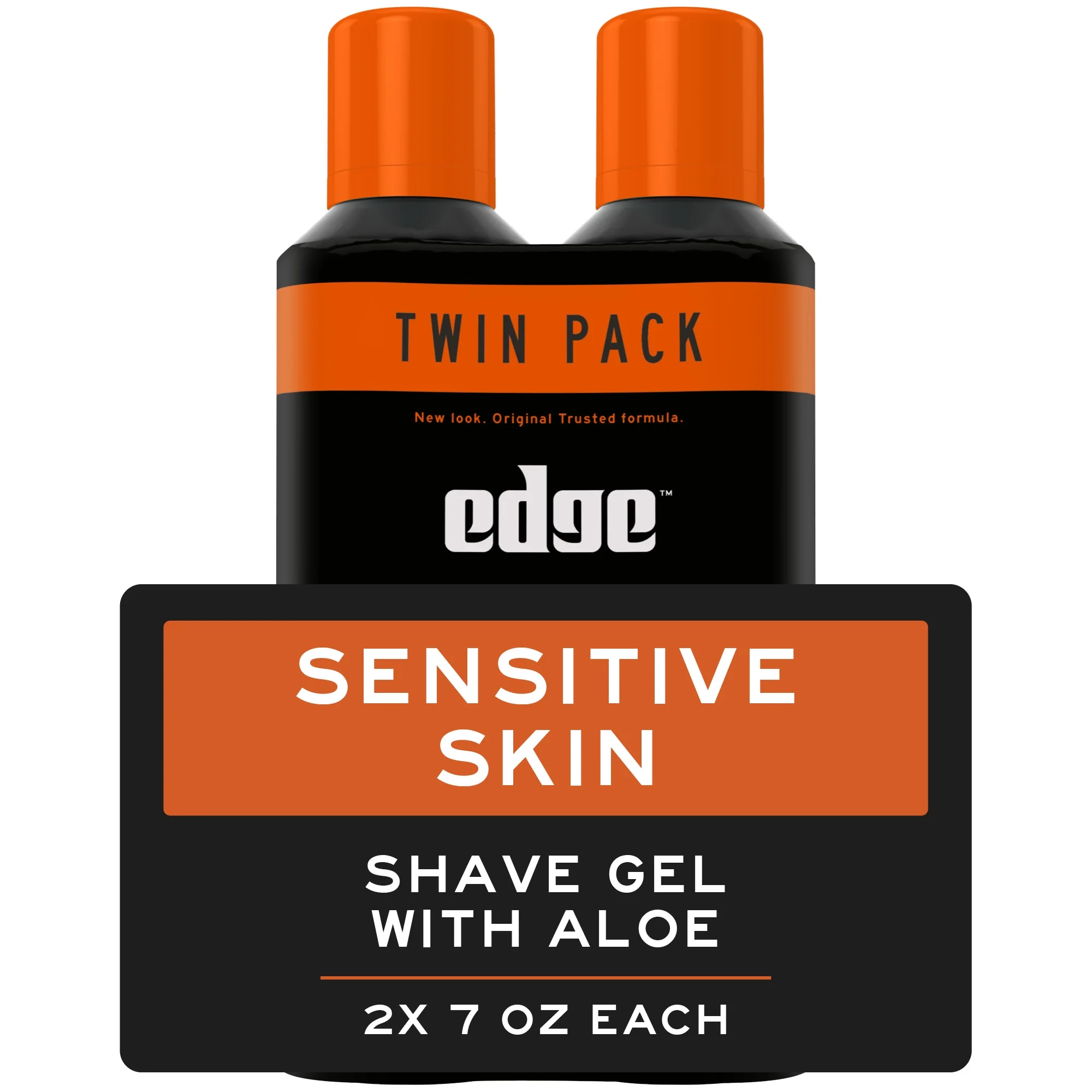 Edge Sensitive Skin Shave Gel for Men with Aloe, Twin Pack, 14 Oz