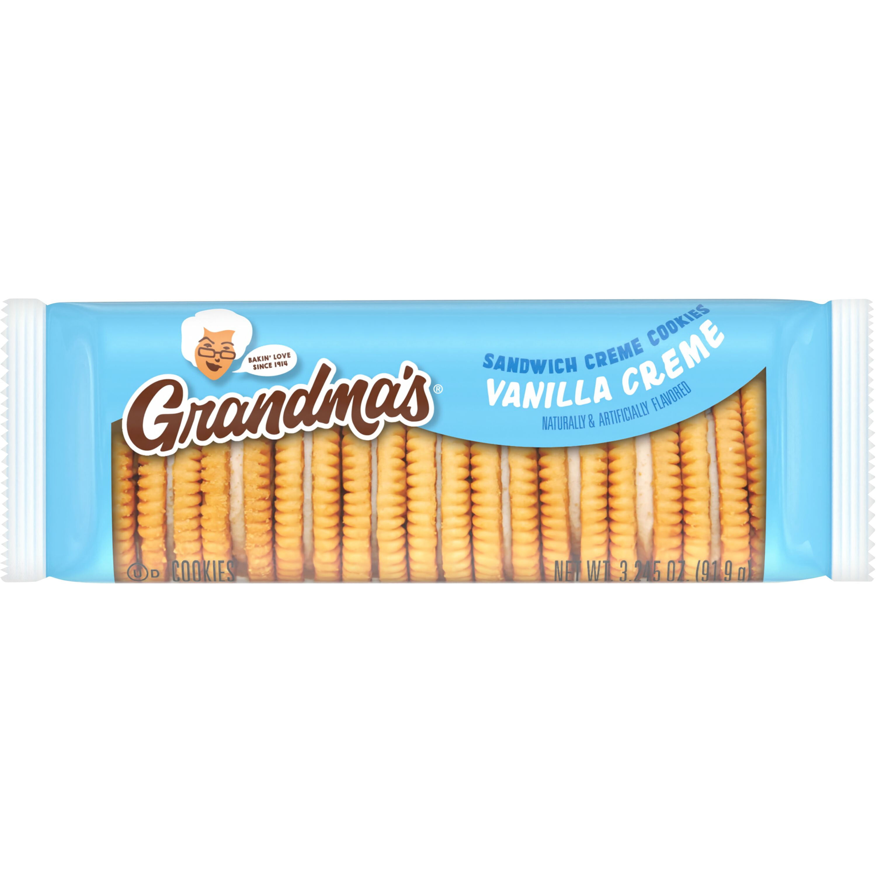 Grandma’S Cookies, Sandwich Crème Vanilla Cookie, 3.245 Oz Cookie Bag, (Single P