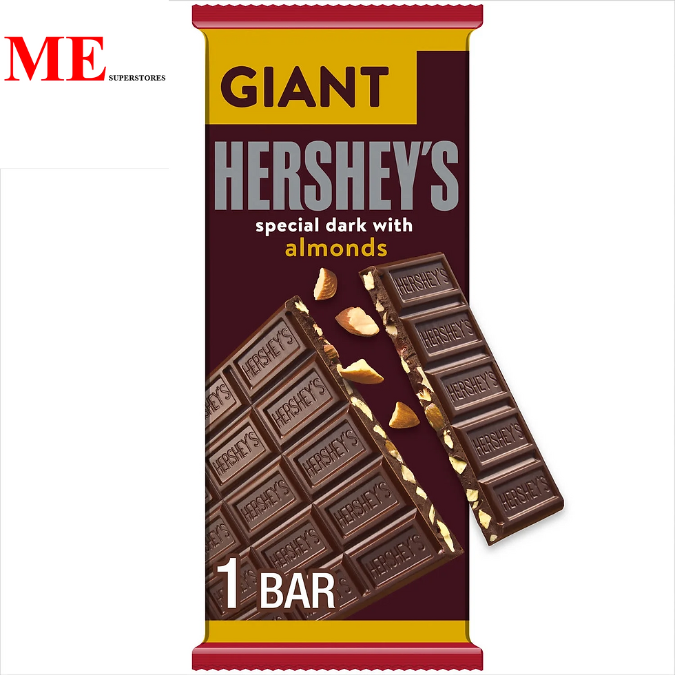 Hershey'S Special Dark Chocolate with Almonds Giant Candy, Bar 7.37 Oz, 25 Piece