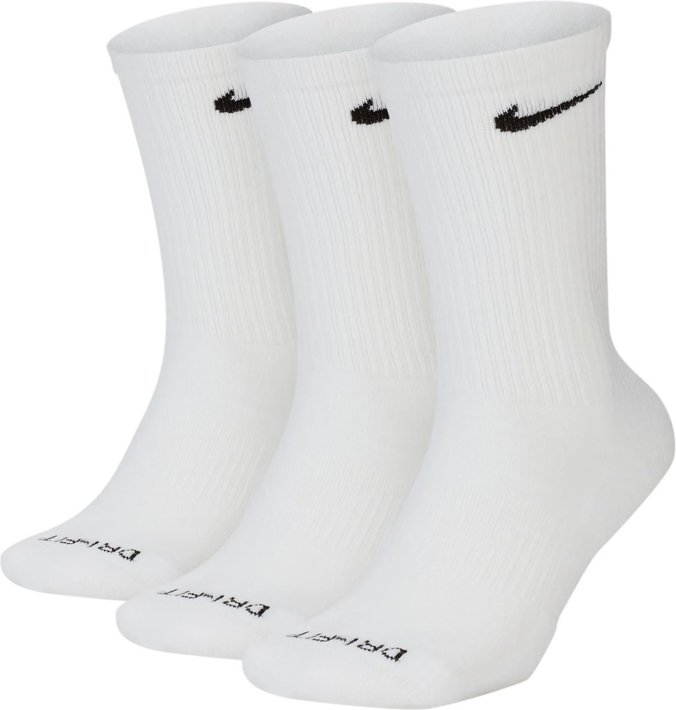 Nike Men'S Dry 3 Pack Everyday Cushion Crew Training Socks White Size Large