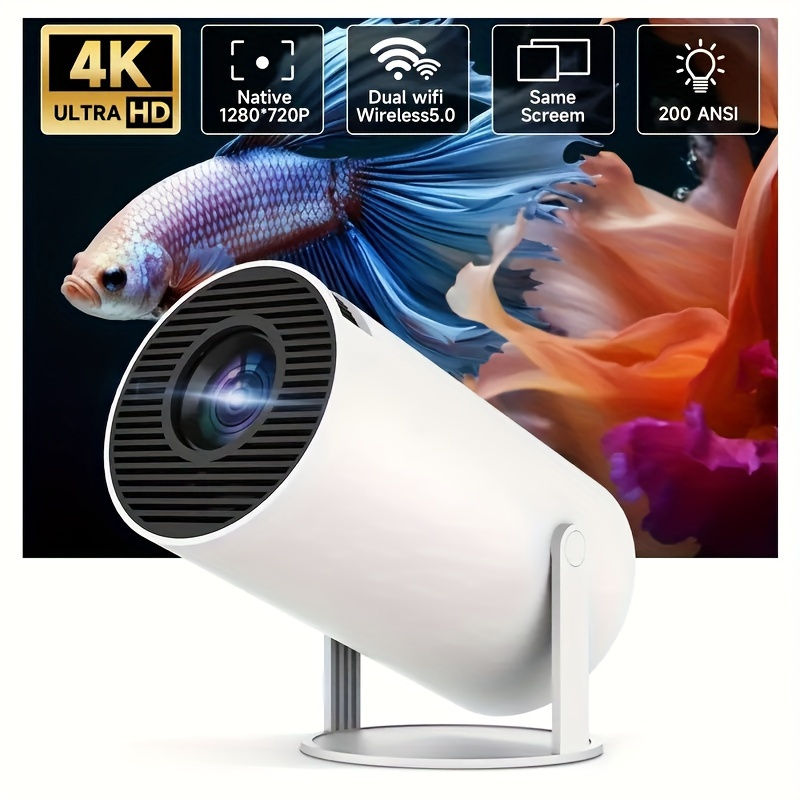 Sharp Display, Ultra-Portable 4K Mini Projector - Smart WiFi & Wireless, Adjusta