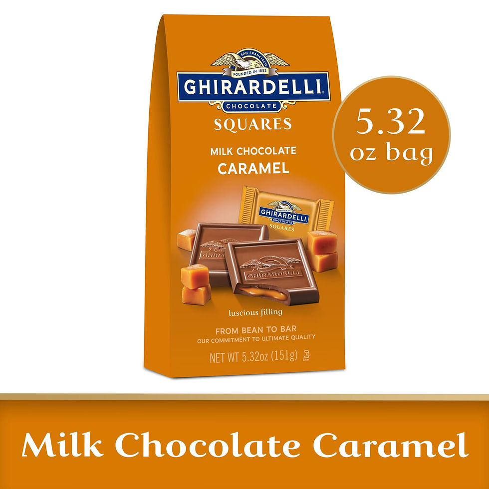 GHIRARDELLI Milk Chocolate Squares with Caramel Filling, 9.04 Oz Bag