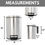 サムネイル： Better Homes & Gardens 1.3 Gallon round Kitchen Step Trash Can, Stainless Steel