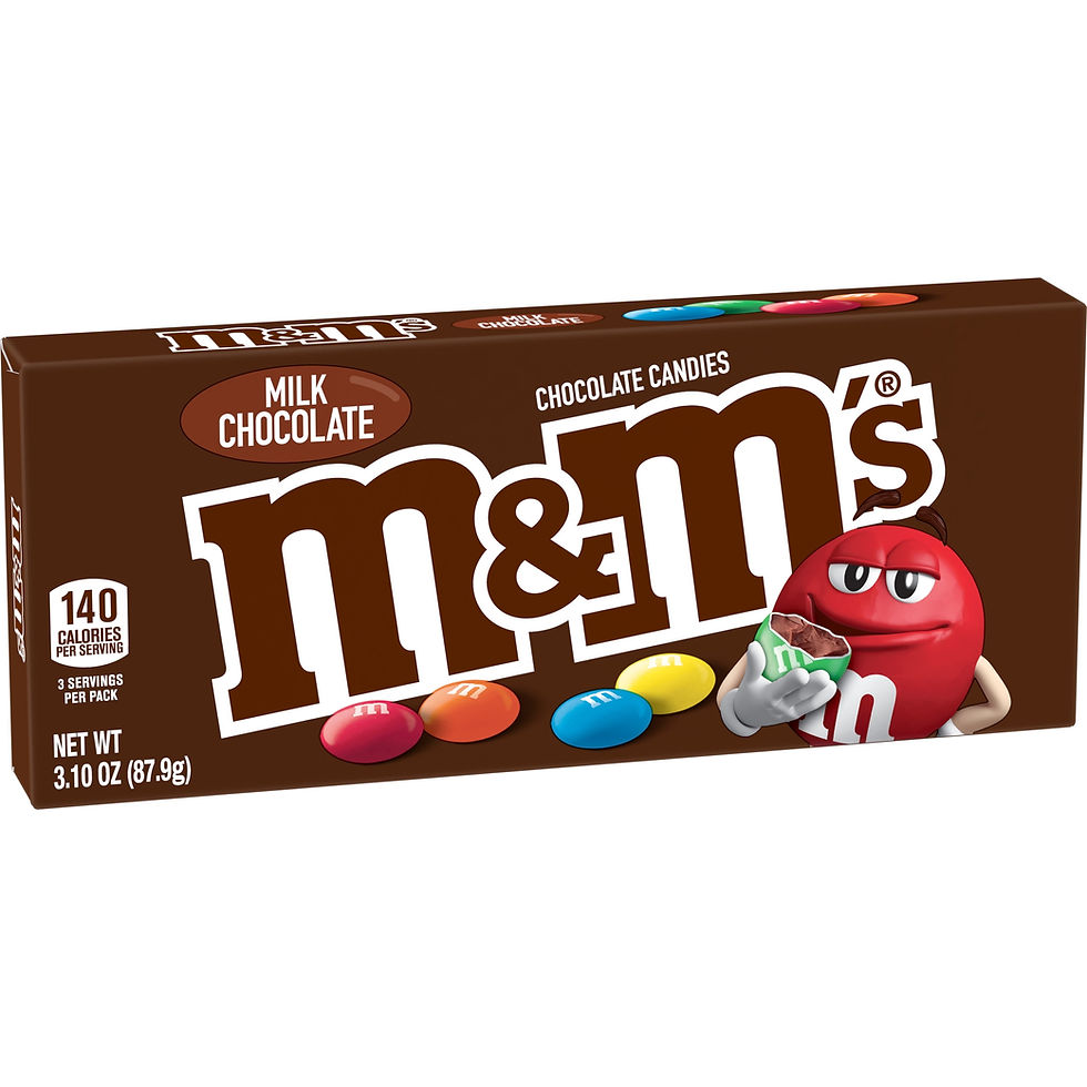 M&M'S Milk Chocolate Candy Movie Theater Box, 3.1 Oz
