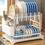 Miniature : Golden Type 2-Layer Dish Drain Rack - Space-Saving Kitchen Countertop Organizer 