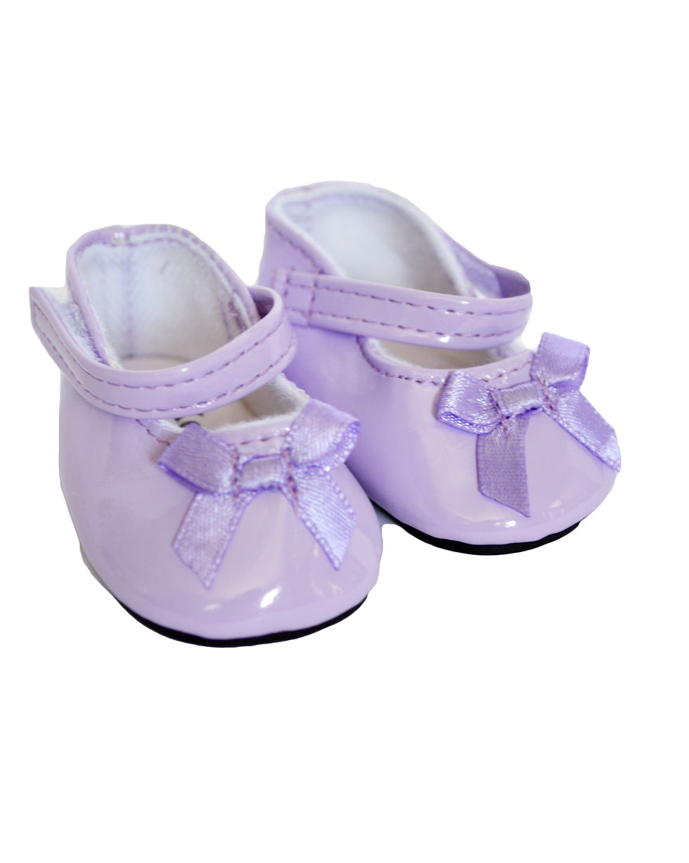 18 Inch Doll Shoes- Lavender Bow Mary Janes Fits 18 Inch Fashion Girl Dolls- Fit