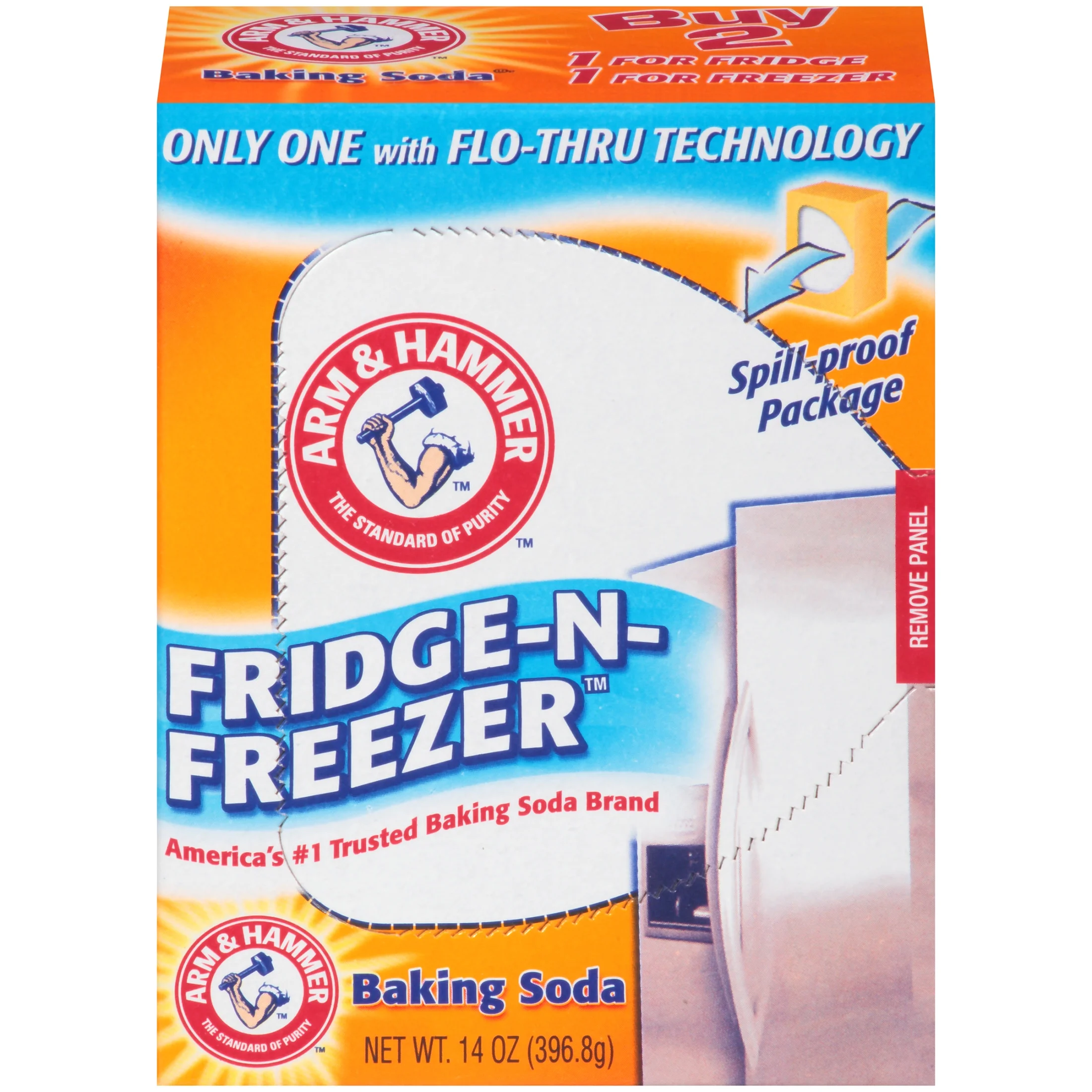 ARM & HAMMER Baking Soda Fridge-N-Freezer Odor Absorber, 14 Oz Box