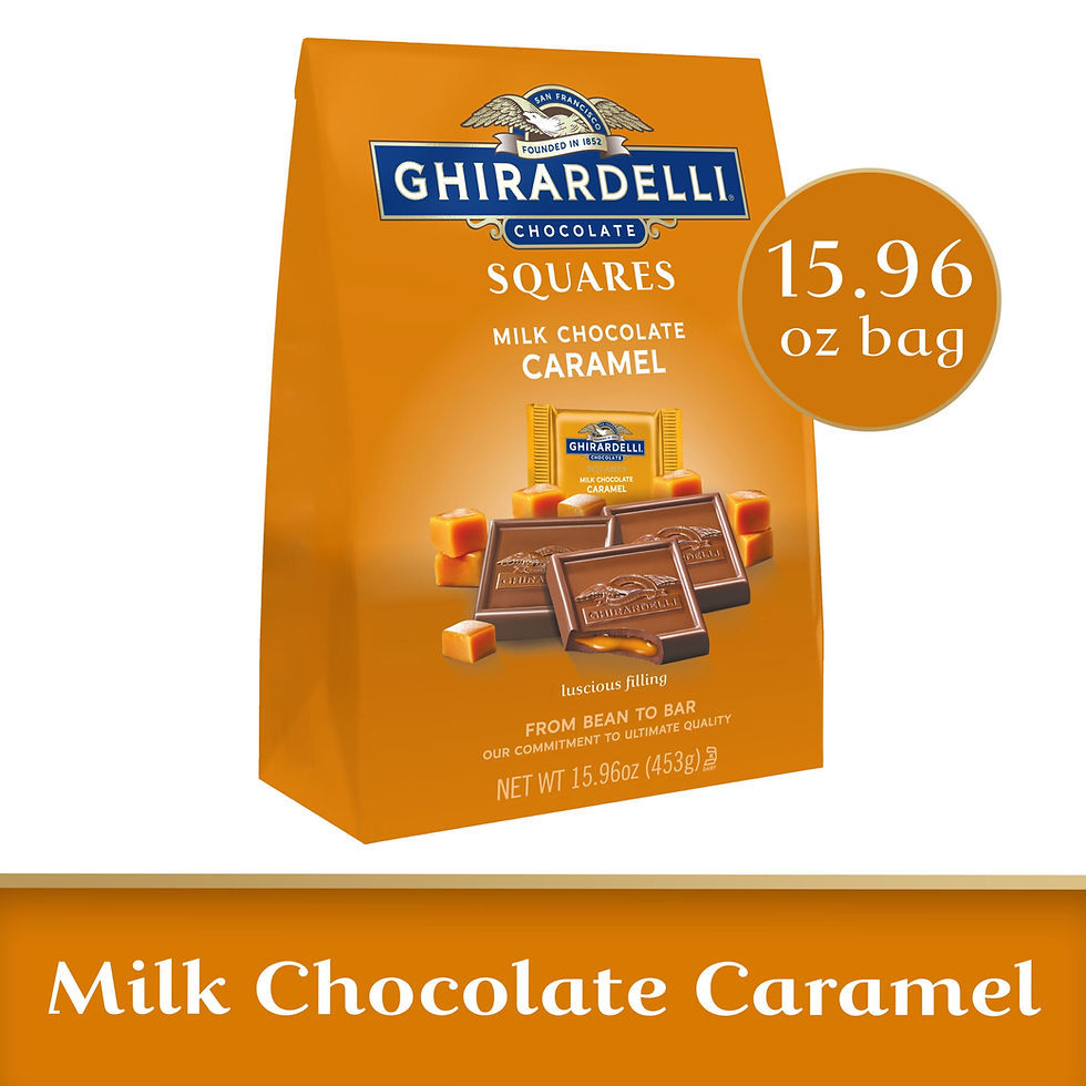 GHIRARDELLI Milk Chocolate Squares with Caramel Filling, 9.04 Oz Bag