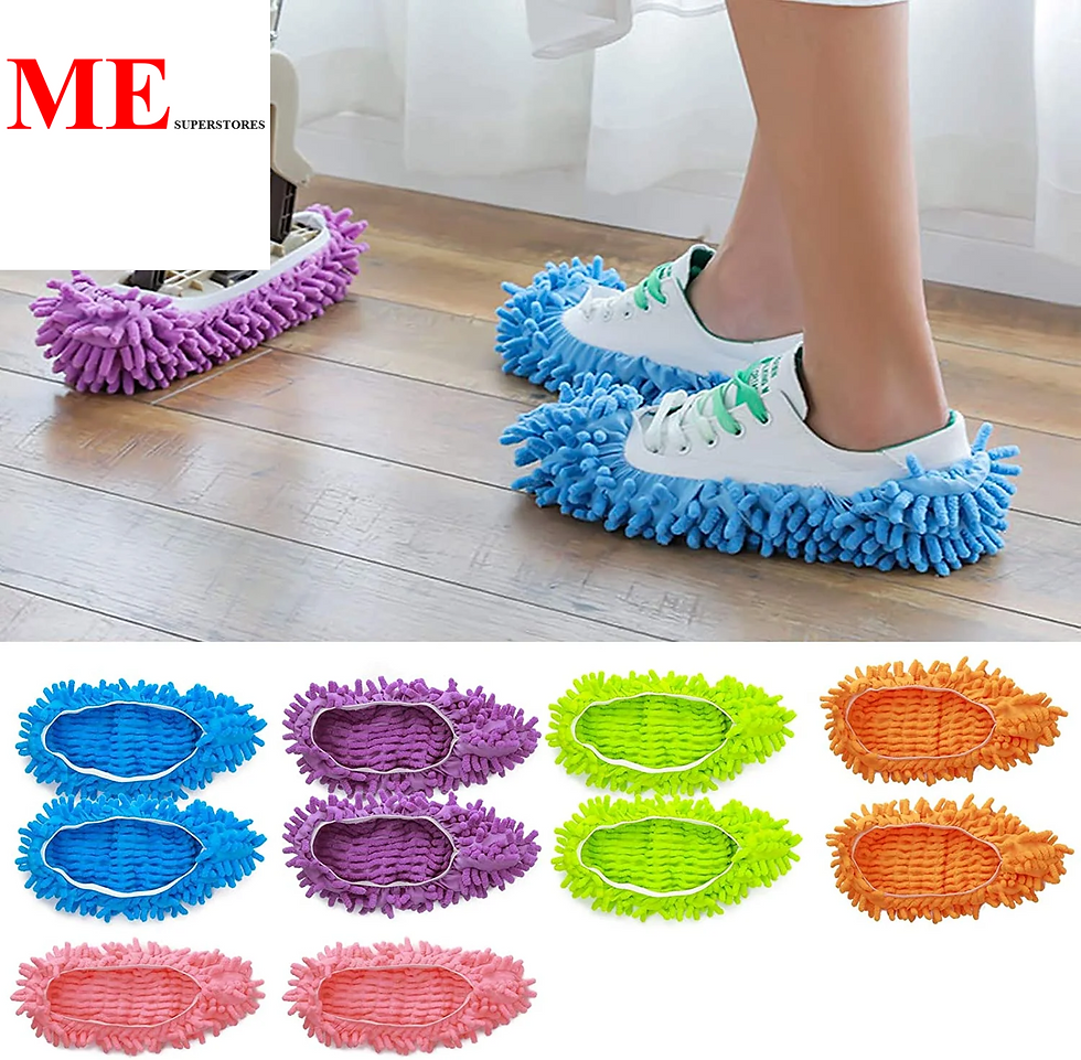 Saiveina Shoe Mops - 10 Piece Mop Slippers Shoes for Floor Cleaning, Washable Du