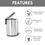 サムネイル： Better Homes & Gardens 1.3 Gallon round Kitchen Step Trash Can, Stainless Steel