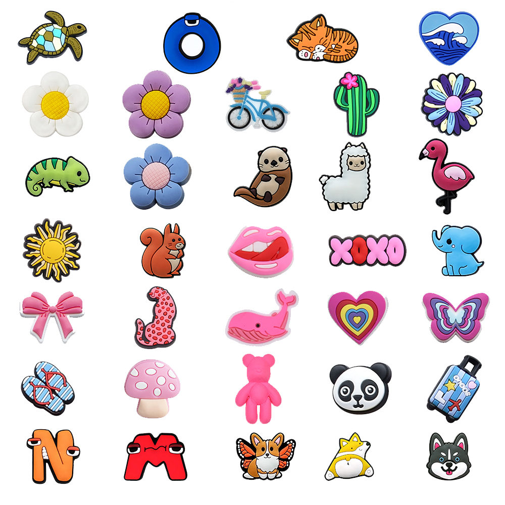 1PC Small Toy Shoe Charms for crocs Shoes Flower Accessories Pins Personalized G