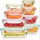 섬네일: 8 Pack Glass Food Storage Containers, Meal Prep, Airtight Bento Boxes with Leak 