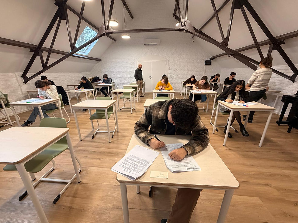 Hard at work with the mock exam session!