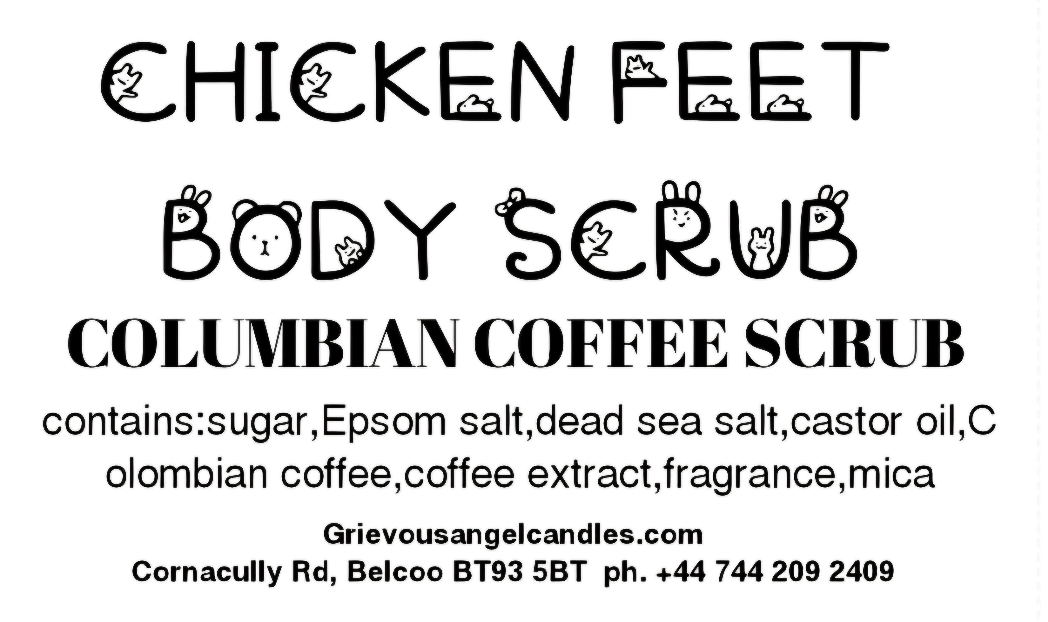 Columbian Coffee Chicken Feet Body Scrub