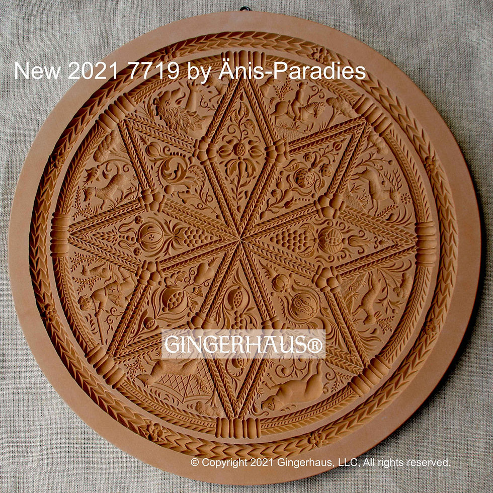 Thumbnail: AP 7719 Diamond Round Ornament Cake Topper springerle cookie mold -Anis Paradies