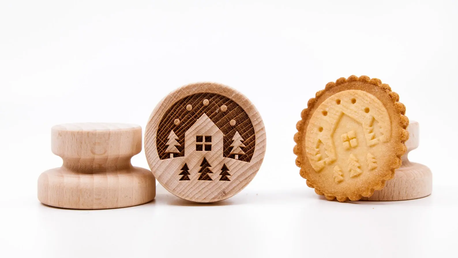 WSTP - 009 Wooden Winter Landscape Cookie Stamp