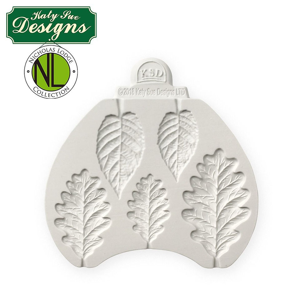 Thumbnail: Blackberry Leaf & Oak Leaves silicone mold by Katy Sue Designs NLC010