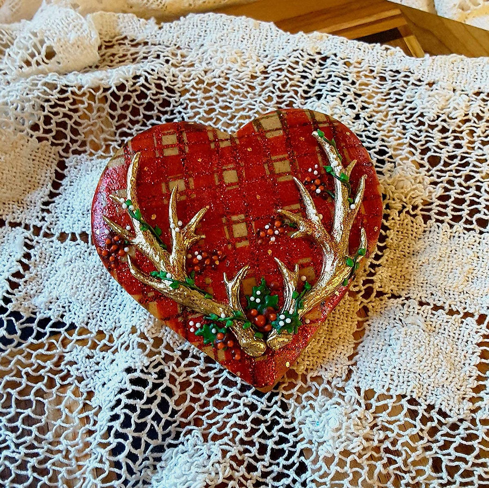 Thumbnail: NLC022 Small Antlers ornaments silicone mold by Katy Sue Designs