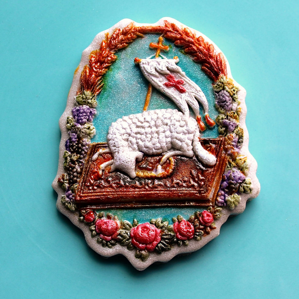 Thumbnail: M4066 Pascal Lamb with Wreath Springerle Mold by House on the Hill