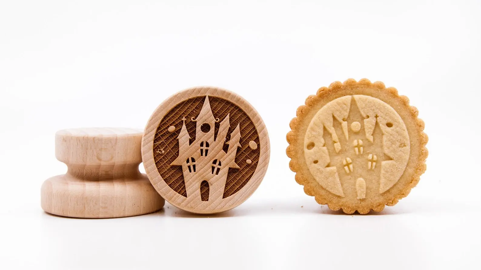 WSTP - 153 Wooden Halloween Haunted House Cookie Stamp