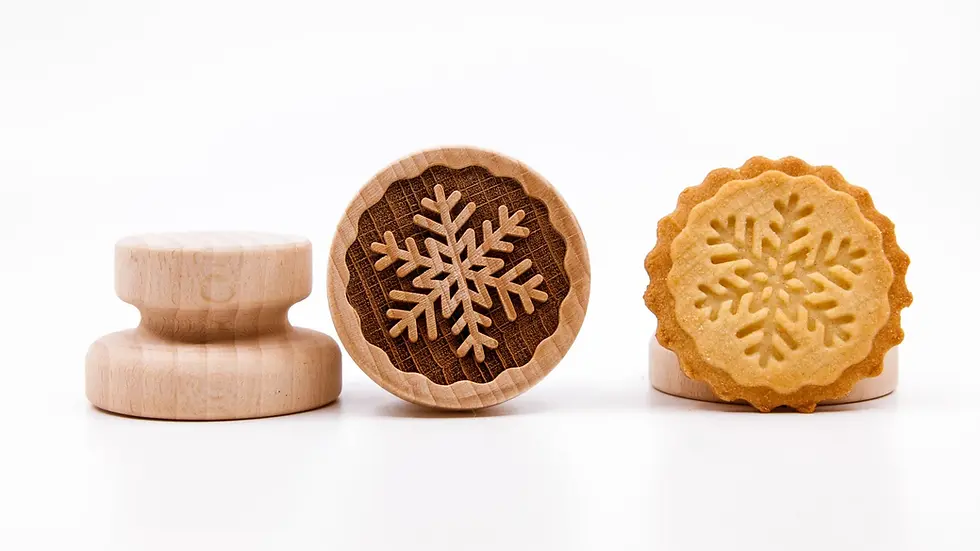 Thumbnail: WSTP - 027 Wooden Snowflake Cookie Stamp