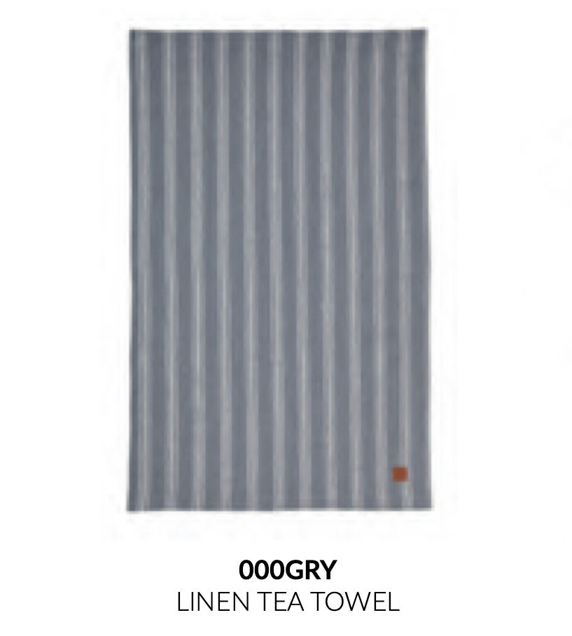 Thumbnail: 000GRY 1880 Heritage Series Grey Stripe Linen Tea Towel - Ulster Weavers