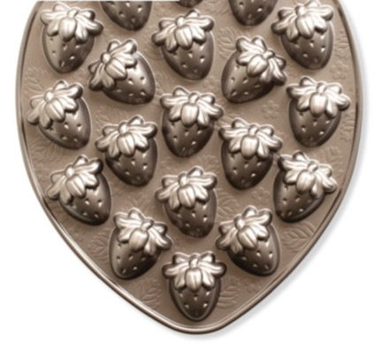 Thumbnail: NW 92748 Strawberry Bitelet Pan Baking Pan Marzipan Mold  by Nordic Ware