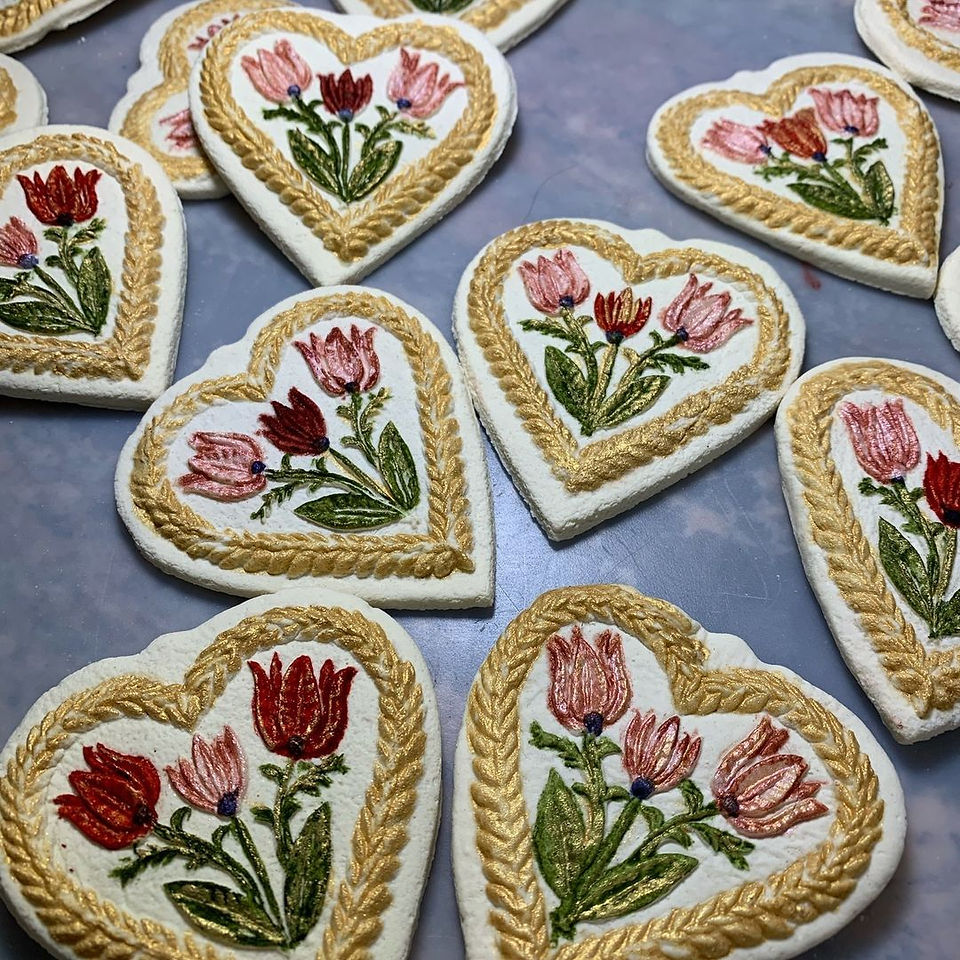 M7920 Tulip Heart springerle cookie mold