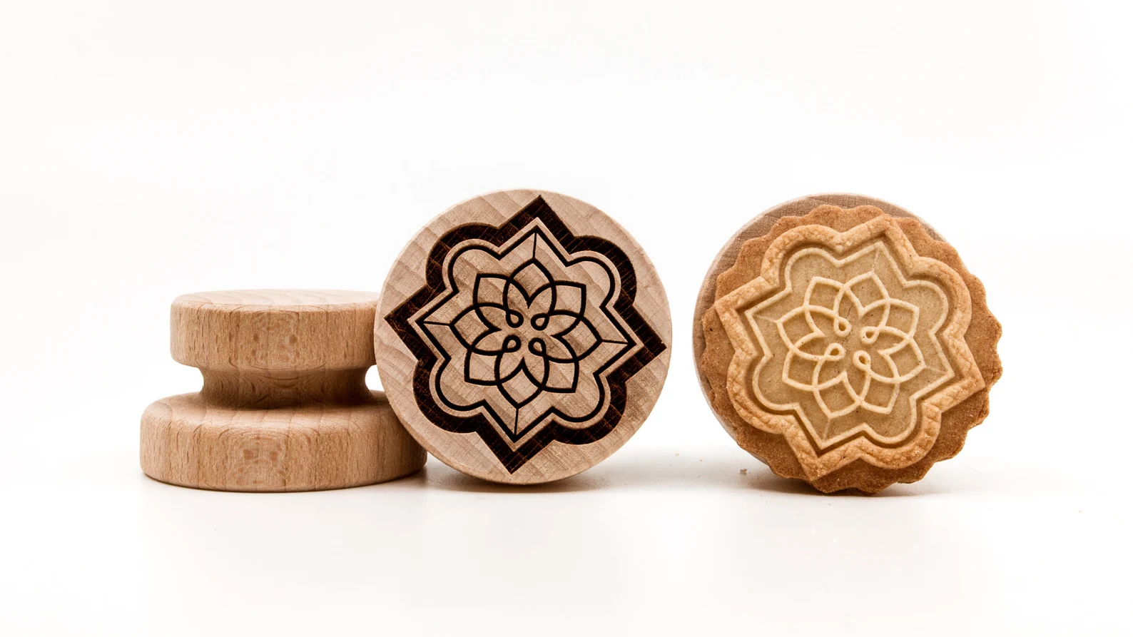 Thumbnail: WSTP - 138 Wooden Kolam Pattern Cookie Stamp