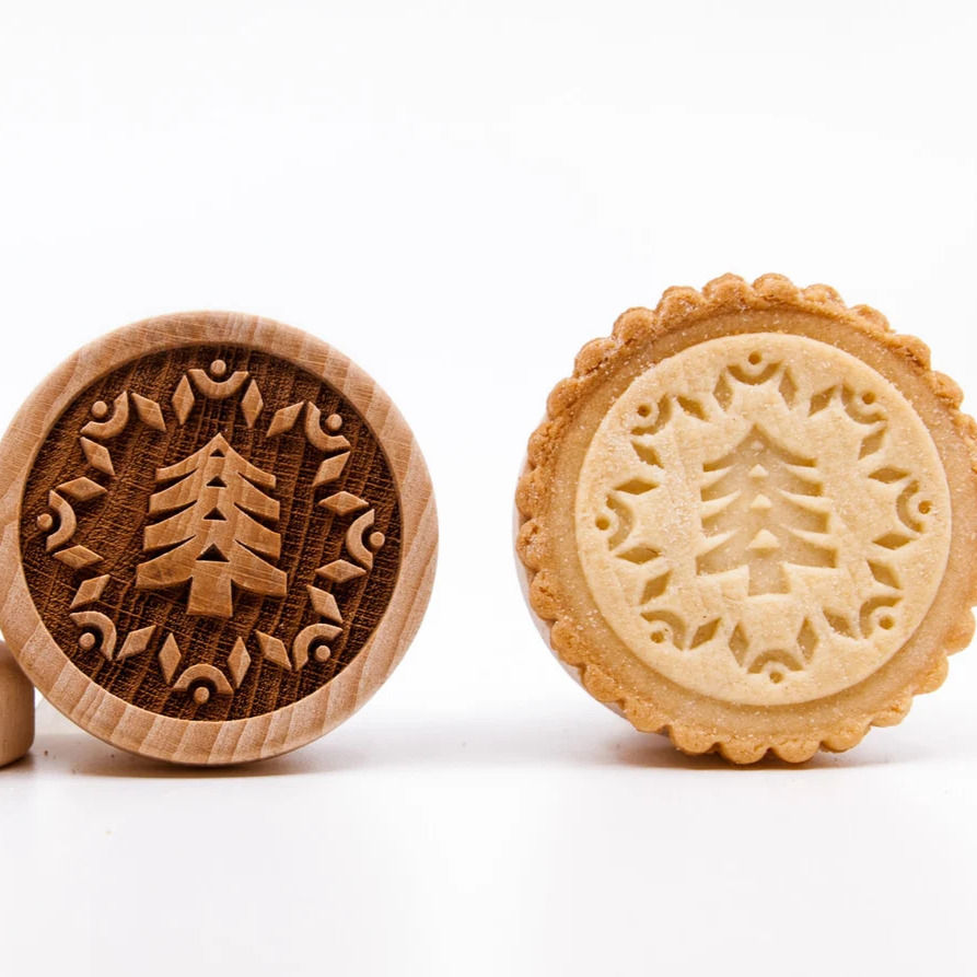 Thumbnail: WSTP - 011 Wooden Christmas Tree Cookie Stamp